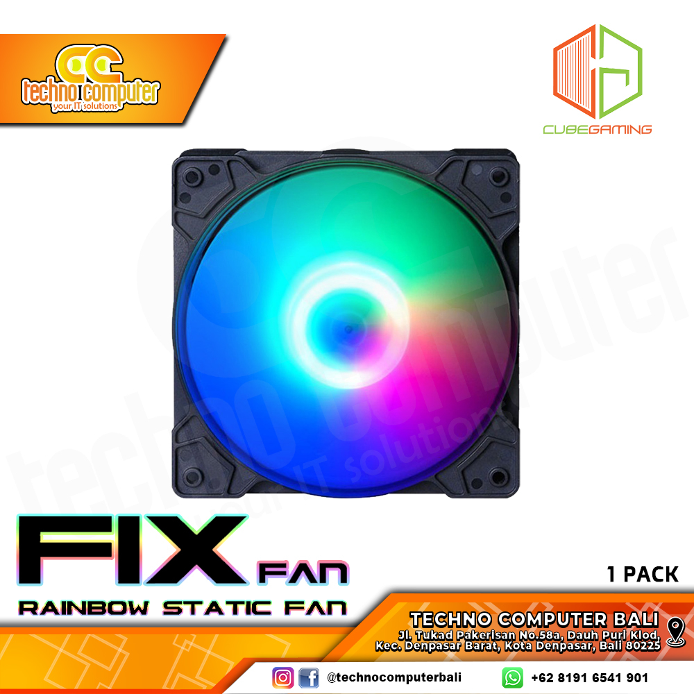 FAN CASING CUBE GAMING FIX FAN RGB - 120mm Single Pack - Black
