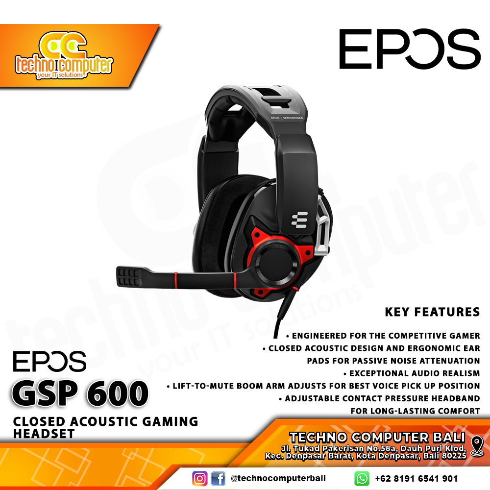HEADSET EPOS GSP 600 Black - Closed Acoustic Gaming Headset