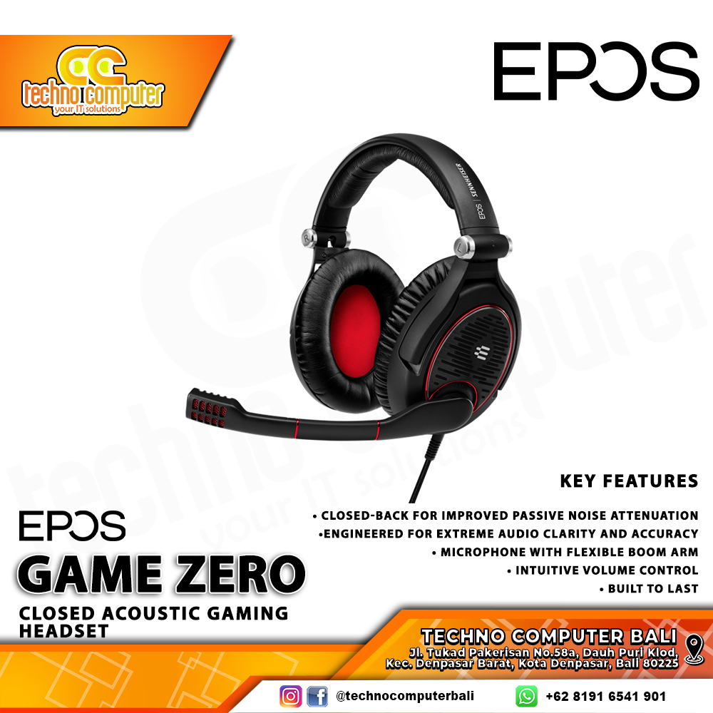 HEADSET EPOS GAME ZERO Black - Closed Acoustic Gaming Headset