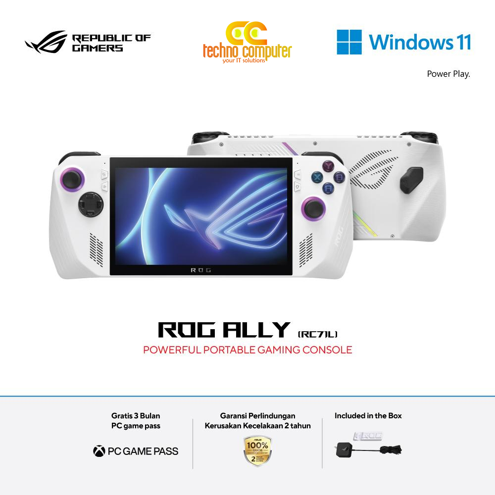 ASUS ROG ALLY [RC71L-R2RADA6W] AMD Ryzen Z1 Extreme/RAM 16GB/SSD 512GB/Radeon RDNA 3/Win11 Home