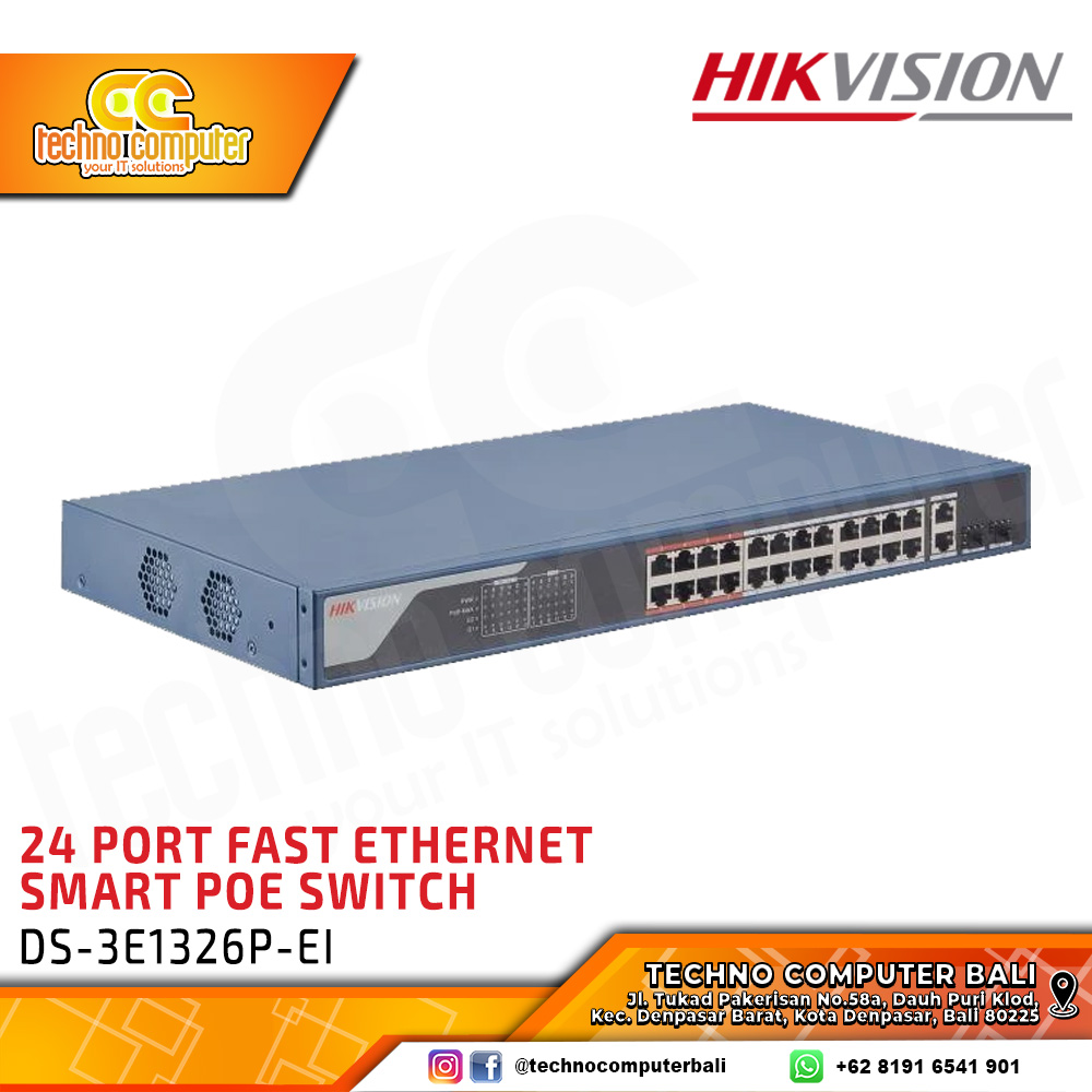 SWITCH POE HIKVISION DS-3E1326P-EI 24-Port Fast Ethernet Smart POE Switch