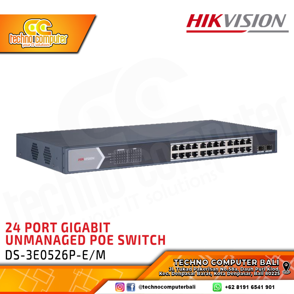 SWITCH POE HIKVISION DS-3E0526P-E/M 24-Port Gigabit Unmanaged POE Switch