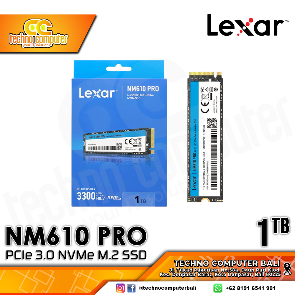 SSD LEXAR NM610 PRO M.2 NVMe 2280 PCIe Gen3 x4 - 1TB