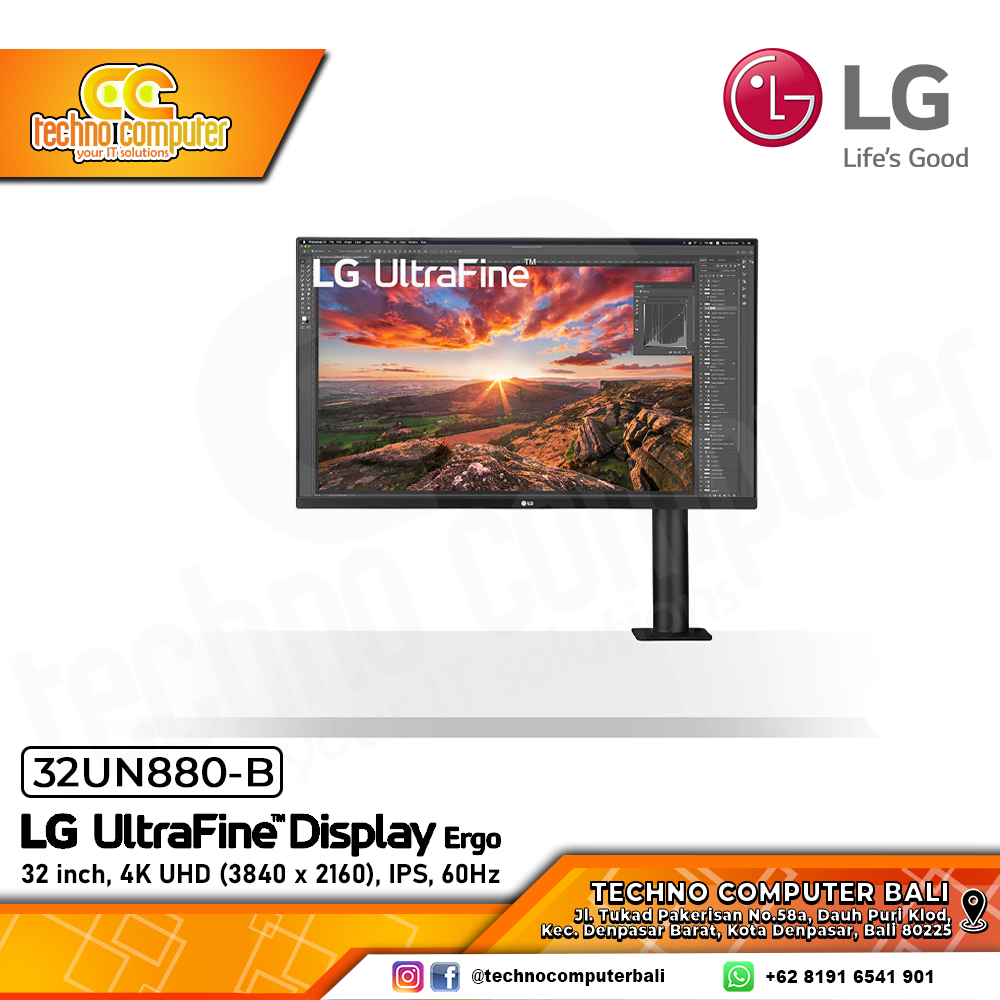 LG 32UN880-B UltraFine Display Ergo Monitor - 32 inch, 4K UHD (3840 x 2160), IPS, 60Hz