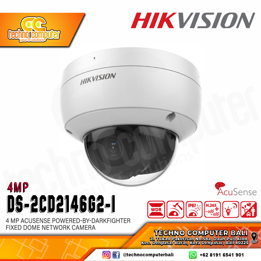 HIKVISION DS-2CD2146G2-I 4MP (2.8mm) INDOOR Fixed Dome Network Camera CCTV