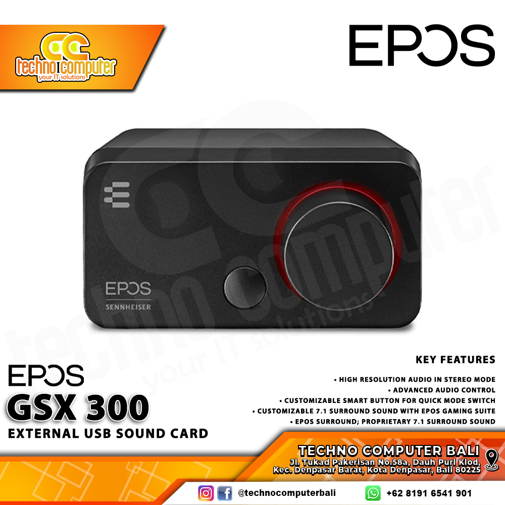 EPOS GSX 300 External USB Sound Card Black