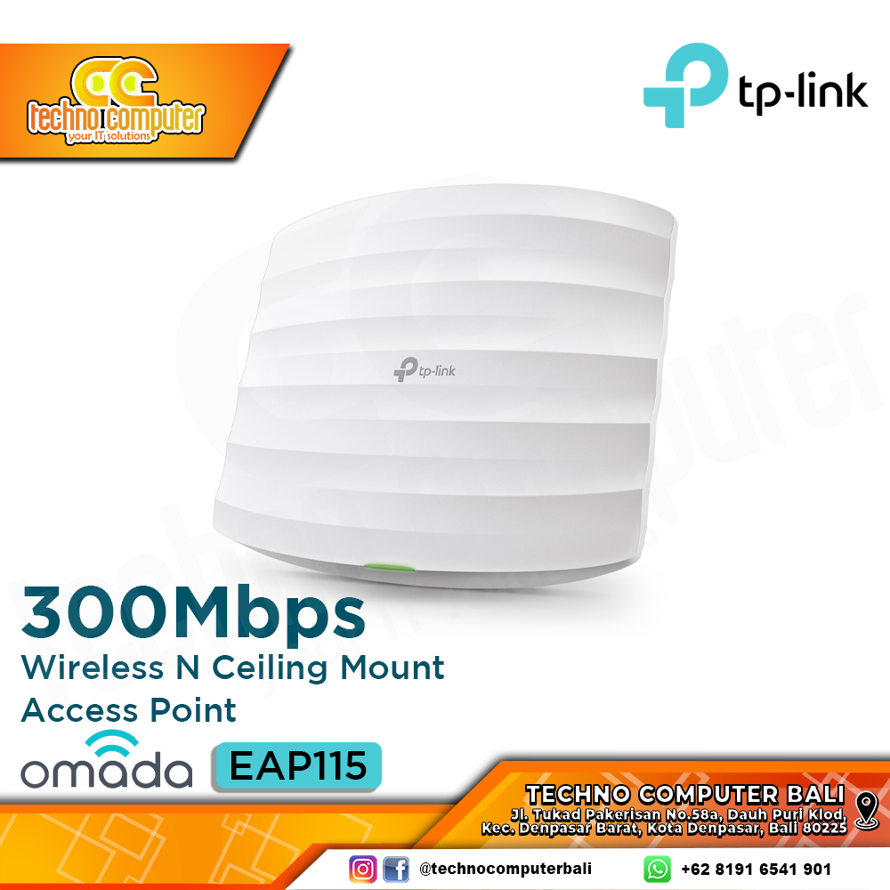 ACCESS POINT TP-LINK EAP115 300Mbps Wireless N Ceiling Mount Access Point