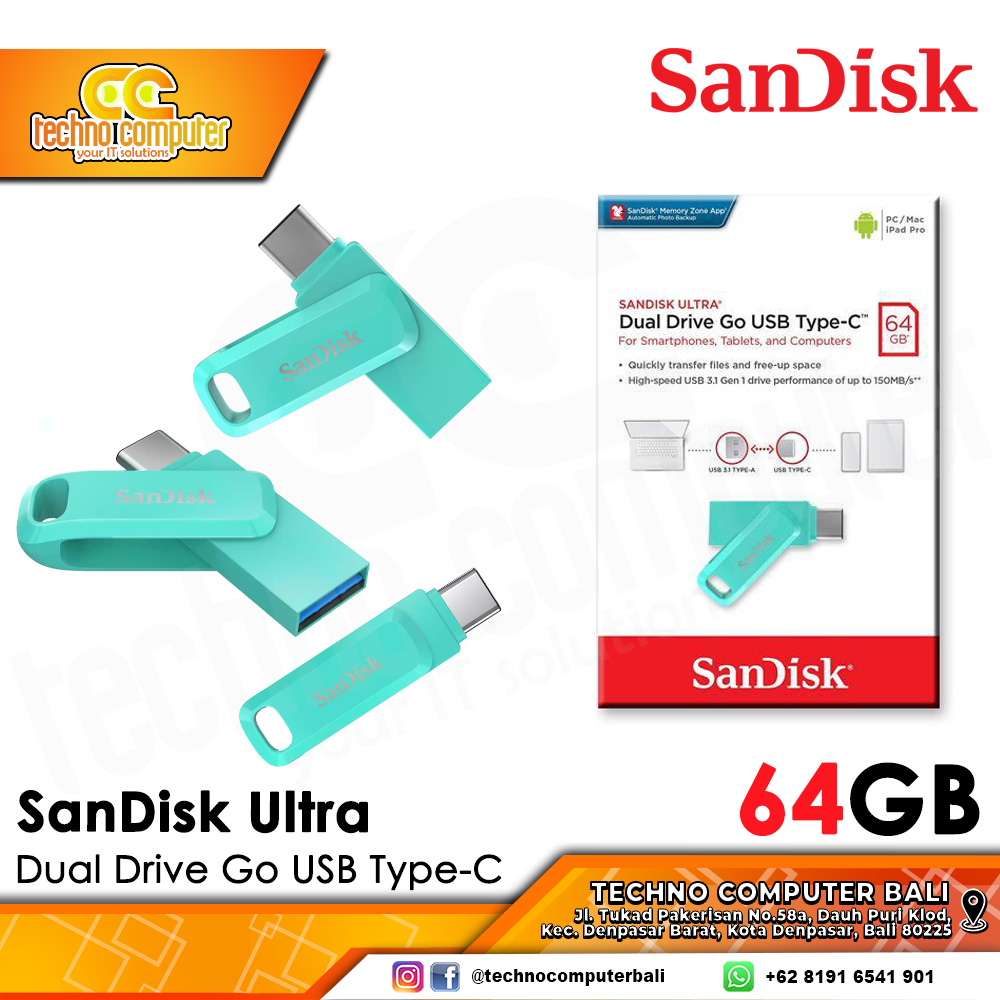 FLASHDISK SANDISK OTG 64GB Ultra Dual Drive Go USB Type-C
