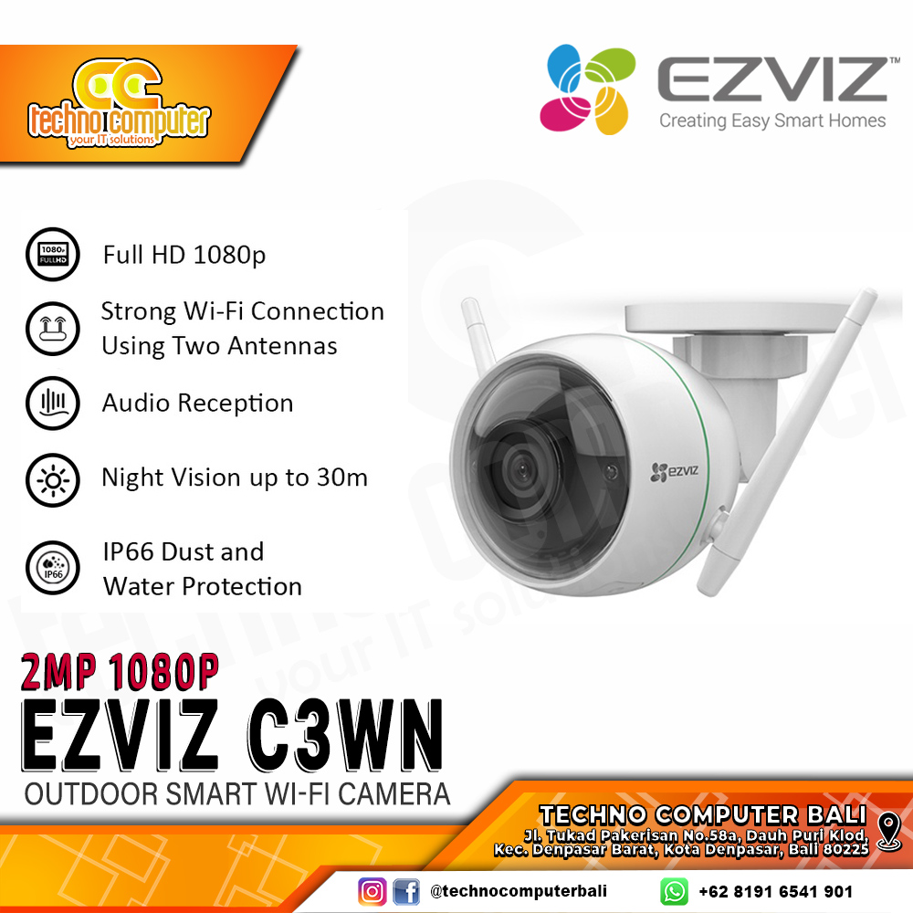 EZVIZ C3WN 2MP 1080P OUTDOOR Wi-Fi Camera CCTV