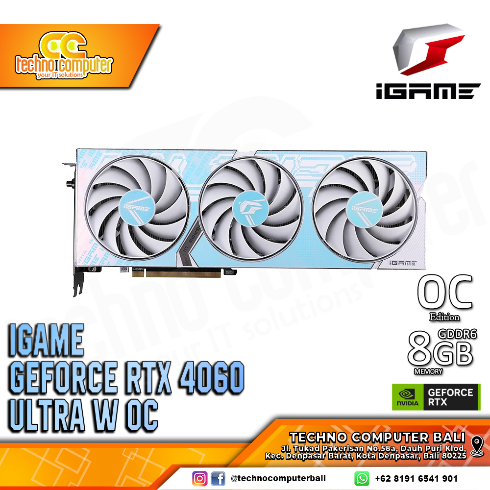COLORFUL iGame NVIDIA GeForce RTX 4060 Ultra W OC Edition 8GB GDDR6 - White