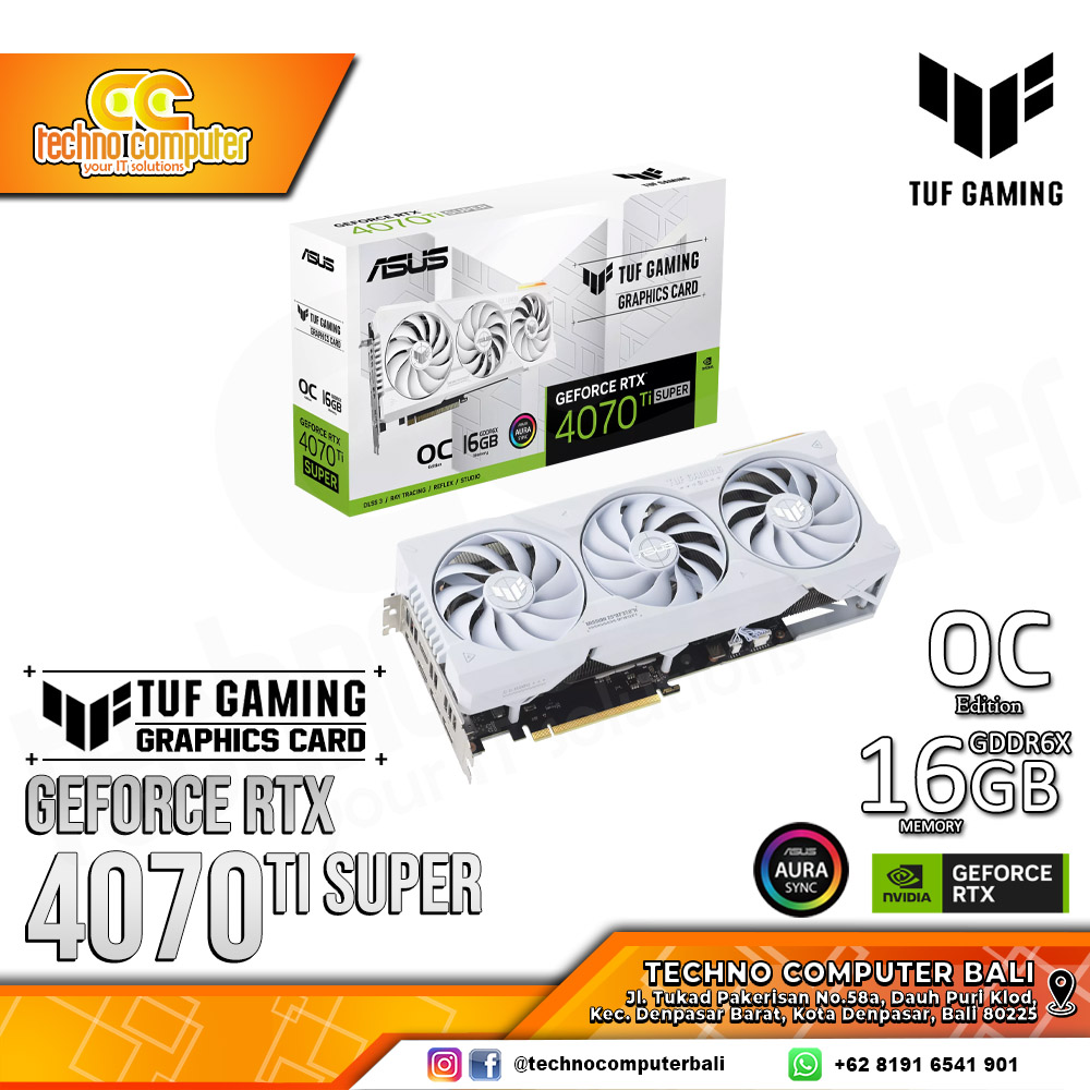 ASUS TUF GAMING NVIDIA GeForce RTX 4070 Ti SUPER White OC Edition 16GB GDDR6X