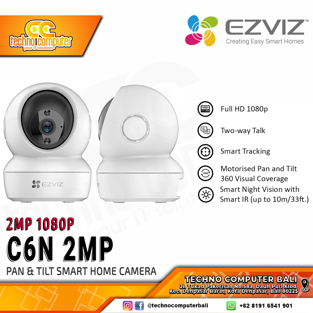EZVIZ C6N 2MP INDOOR Smart Wi-Fi Pan/Tilt IP Camera CCTV