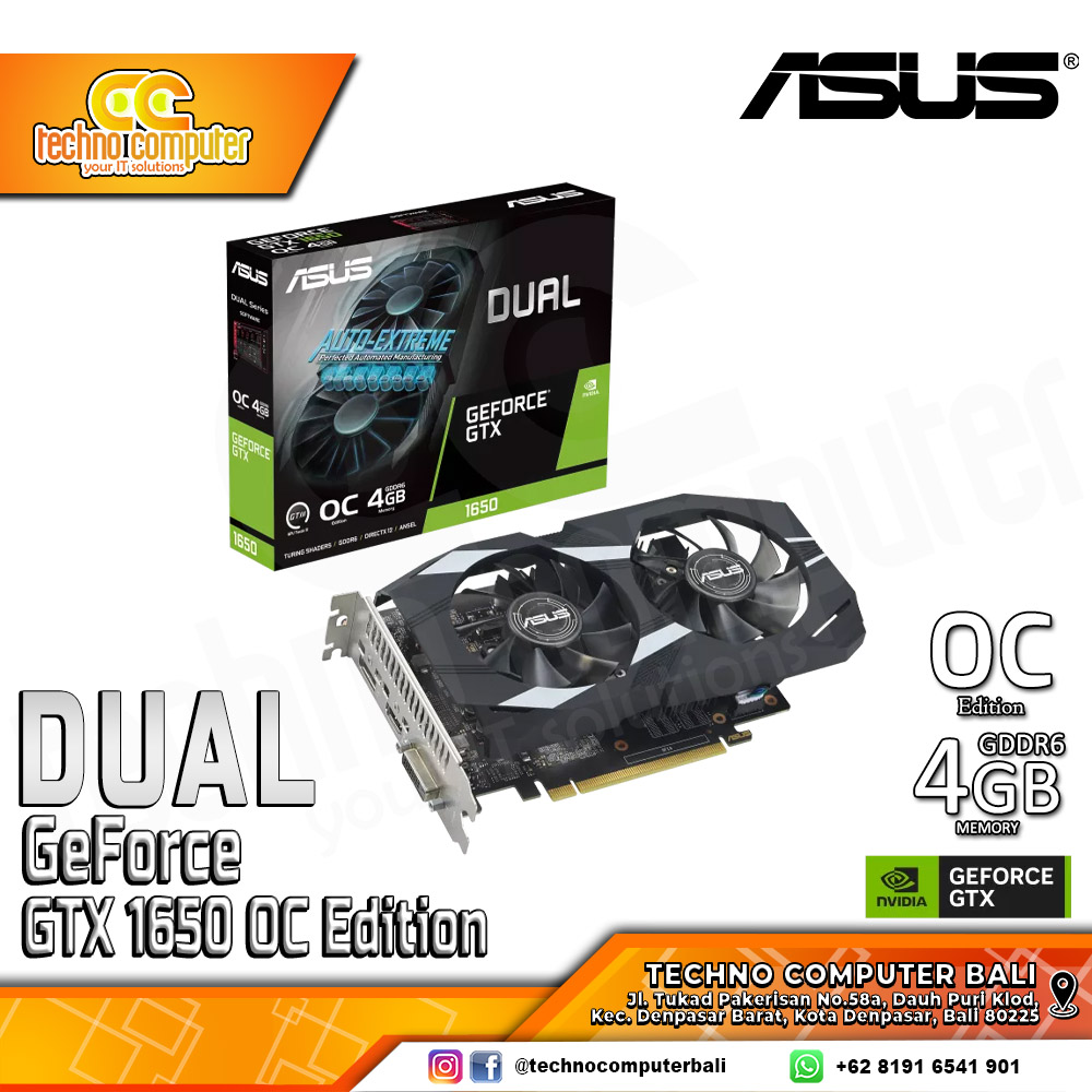 ASUS DUAL NVIDIA GeForce GTX 1650 OC Edition 4GB GDDR6 EVO