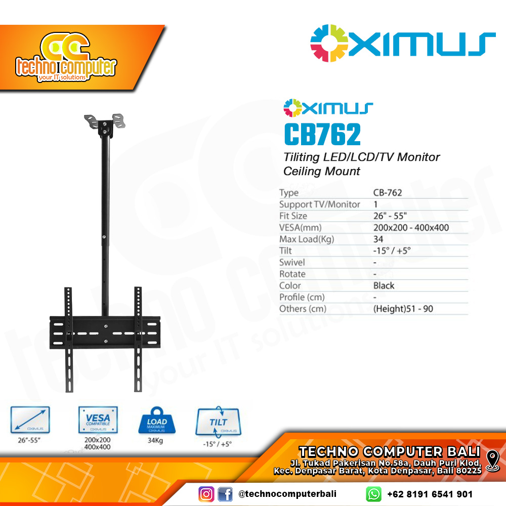Bracket Monitor TV 26-55inch OXIMUS CB762 Ceiling Mount Bracket