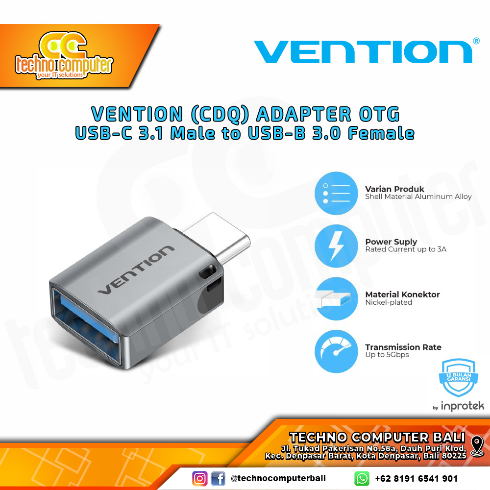 VENTION ADAPTER USB - OTG USB Type-C to USB 3.0 Female - CDQ 1pcs