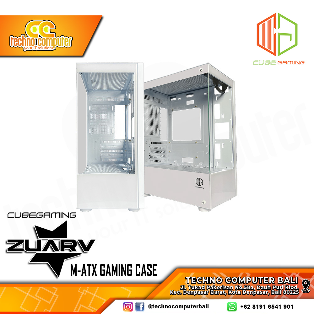 CASING CUBE GAMING ZUARV White - Mid Tower mATX Case Tempered Glass