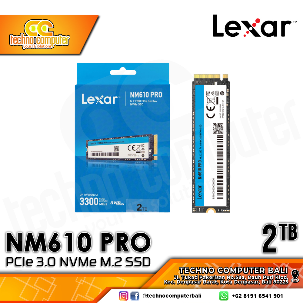 SSD LEXAR NM610 PRO M.2 NVMe 2280 PCIe Gen3 x4 - 2TB