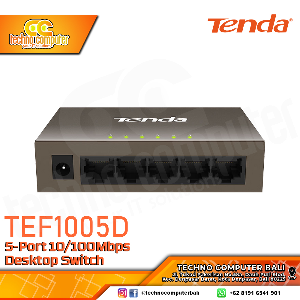 SWITCH HUB TENDA TEF1005D 5 Port 10/100Mbps Desktop Switch