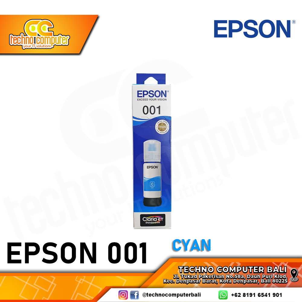 REFILL TINTA EPSON 001 CYAN ORIGINAL