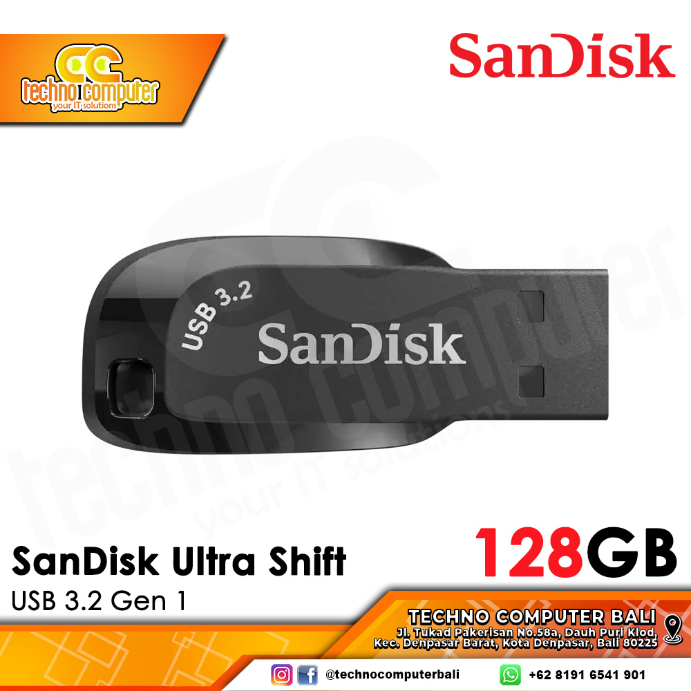 FLASHDISK SANDISK 128GB Ultra Shift USB 3.2