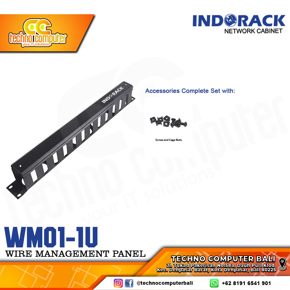 INDORACK WM01-1U - Wire Management Panel