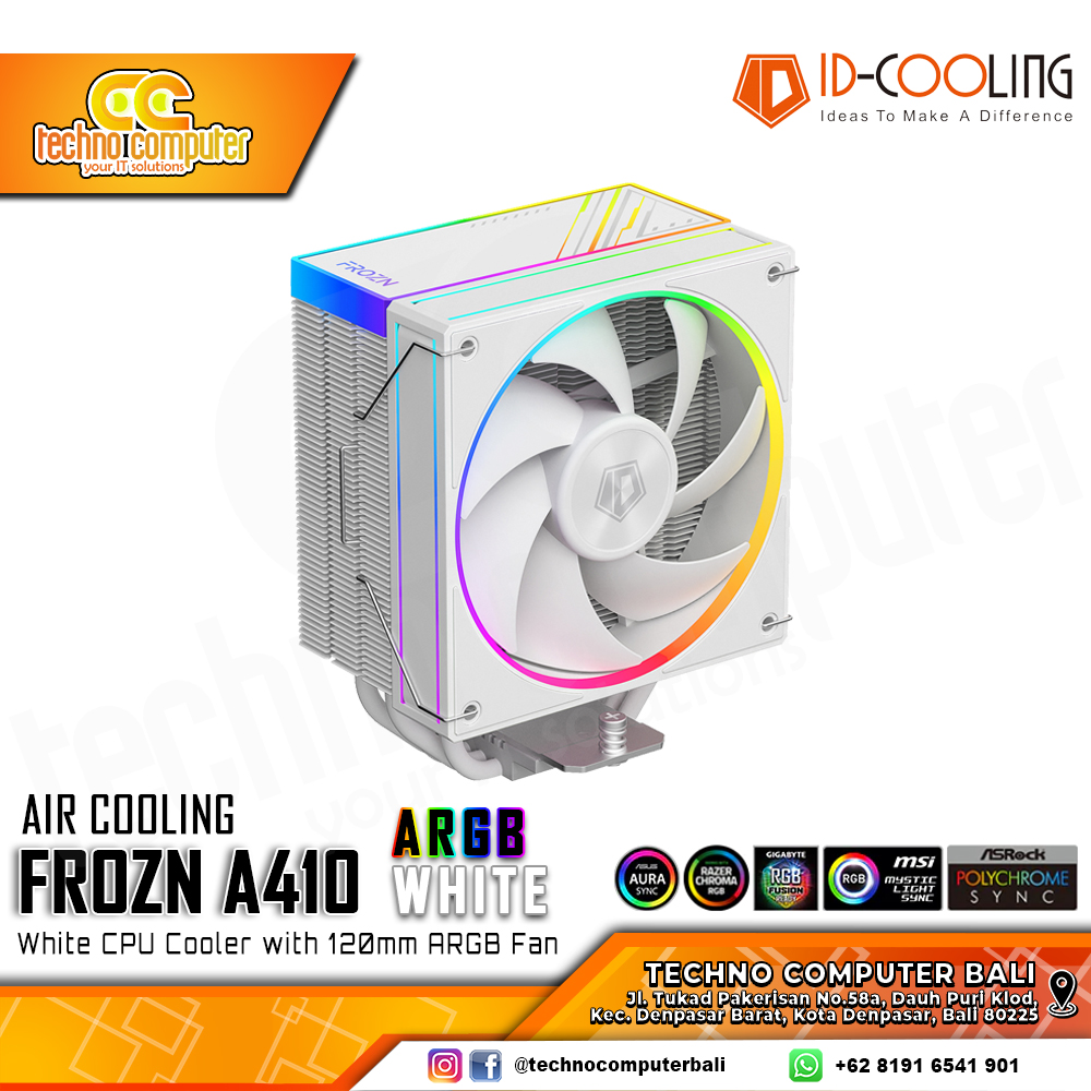 ID-COOLING FROZN A410 ARGB WHITE - CPU Cooler - 120mm Air Cooler
