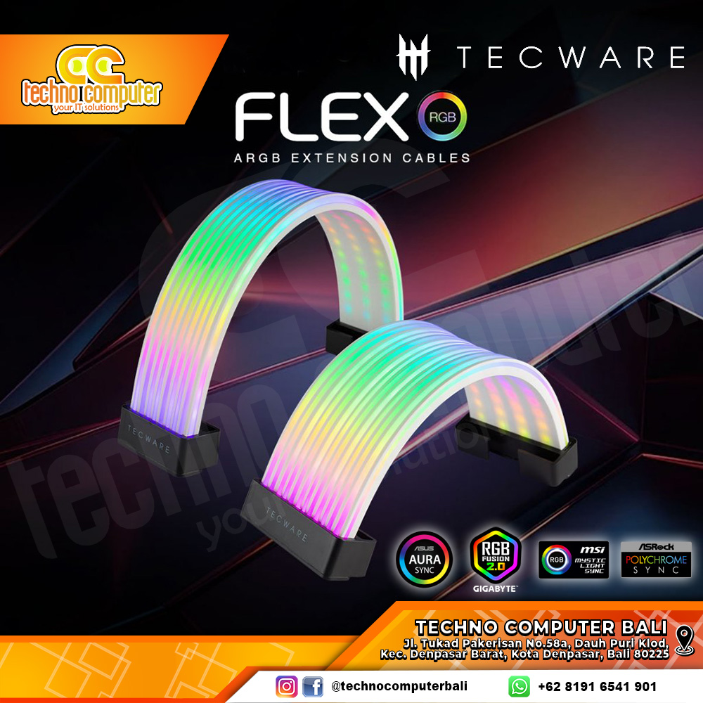 TECWARE FLEX ARGB Light Strip Set Cable LED Cover - Black