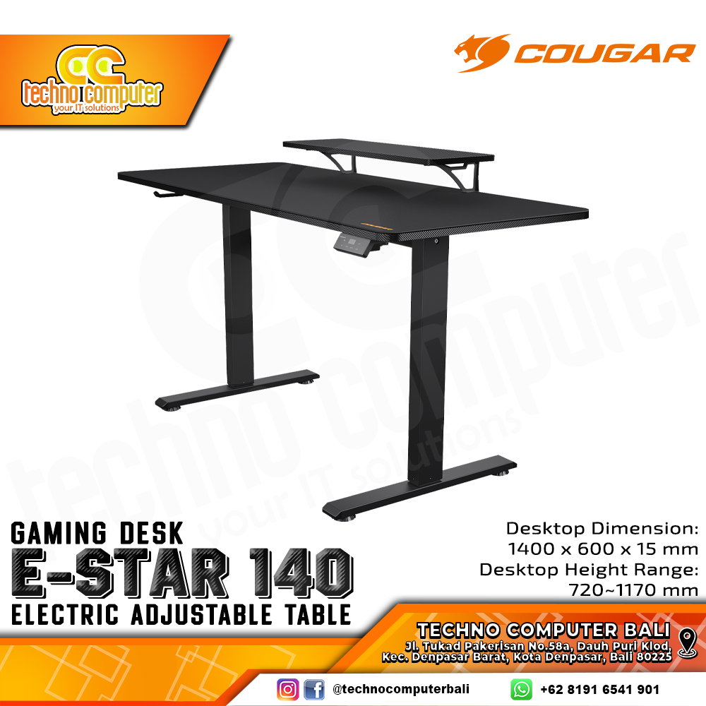 MEJA GAMING COUGAR E-STAR 140 GAMING DESK With Electric Adjustable Height