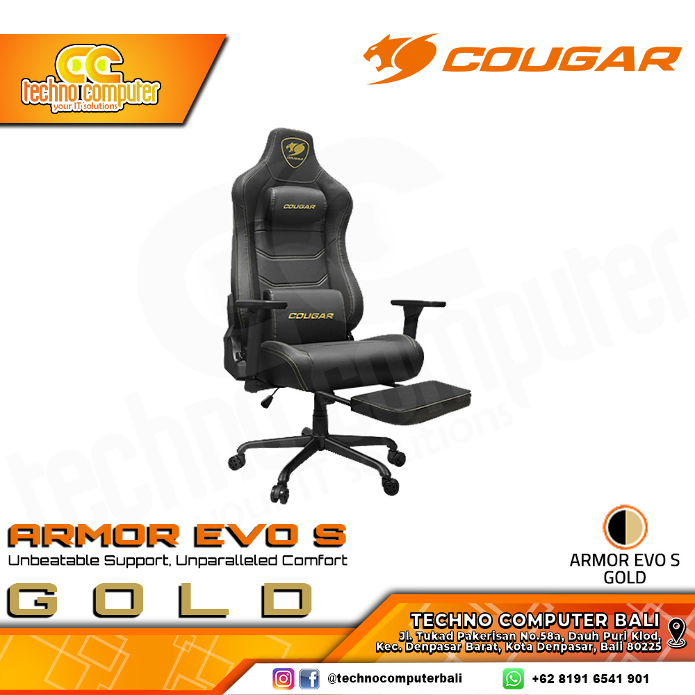 KURSI GAMING COUGAR ARMOR EVO S GAMING CHAIR 4D Armrest - ARMOR EVO S GOLD