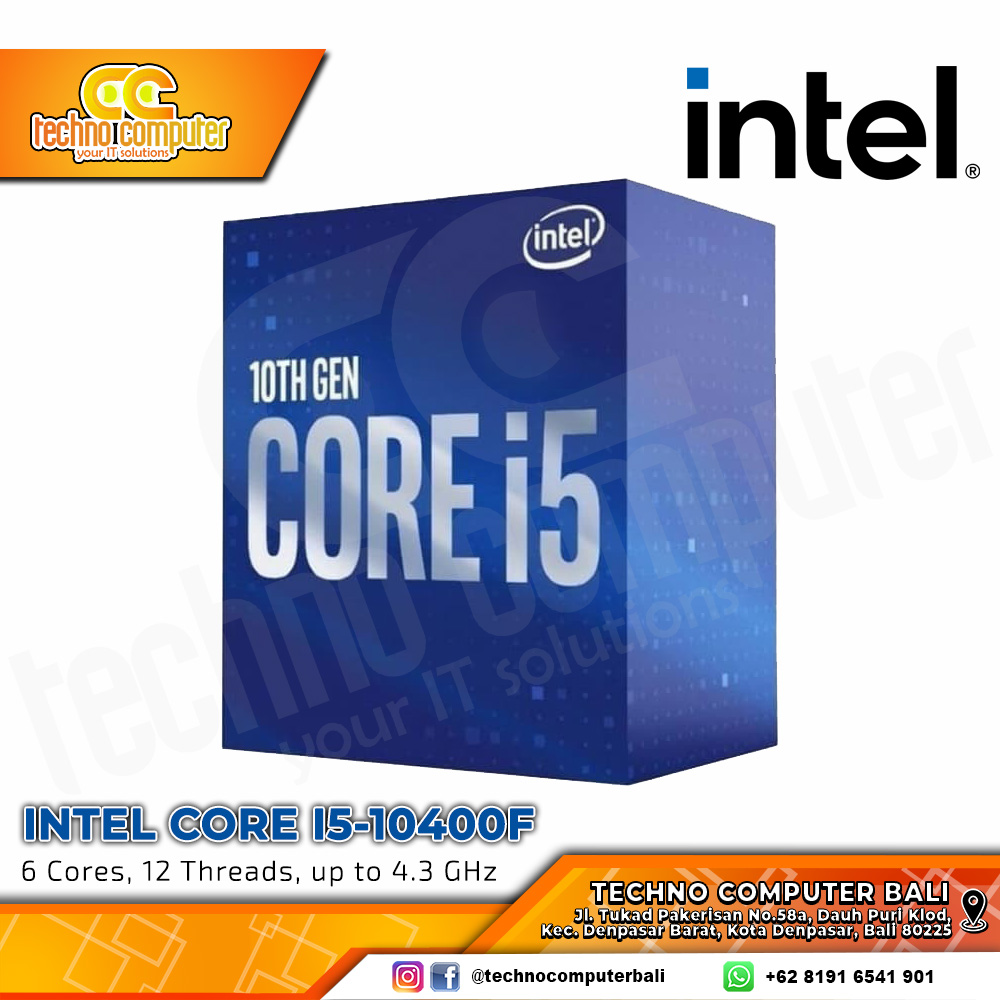 PROCESSOR INTEL CORE I5-10400F - 6 Cores 12 Threads Up to 4.3GHz - Socket LGA1200