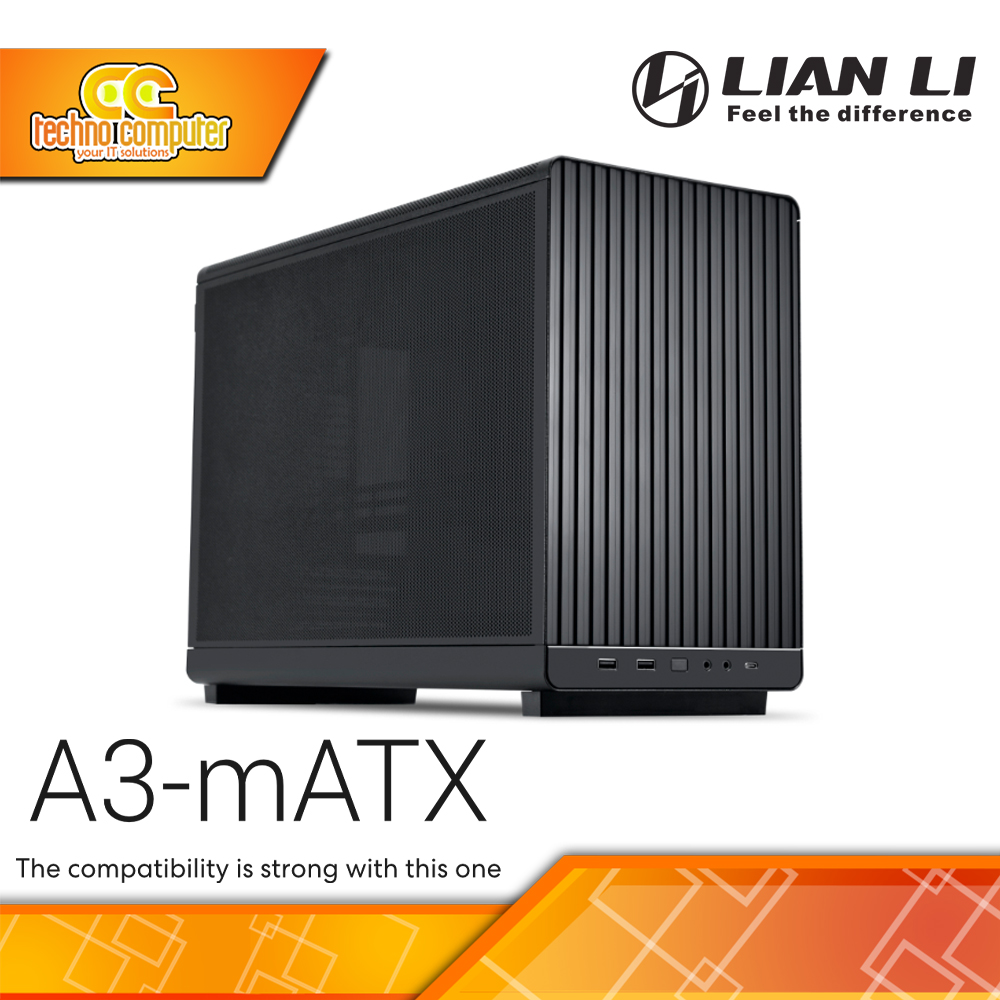 CASING LIAN LI A3-mATX Black - Mini Tower Steel Mesh mATX Case