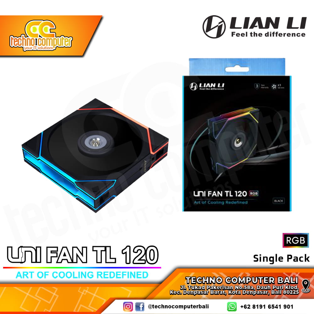 FAN CASING LIAN LI UNI FAN TL 120 BLACK - 120mm Single Pack ARGB Fan