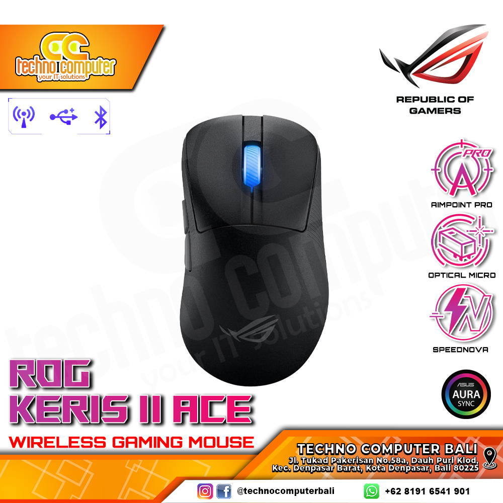 ASUS ROG Keris II ACE Wireless Black - Gaming Mouse Wireless