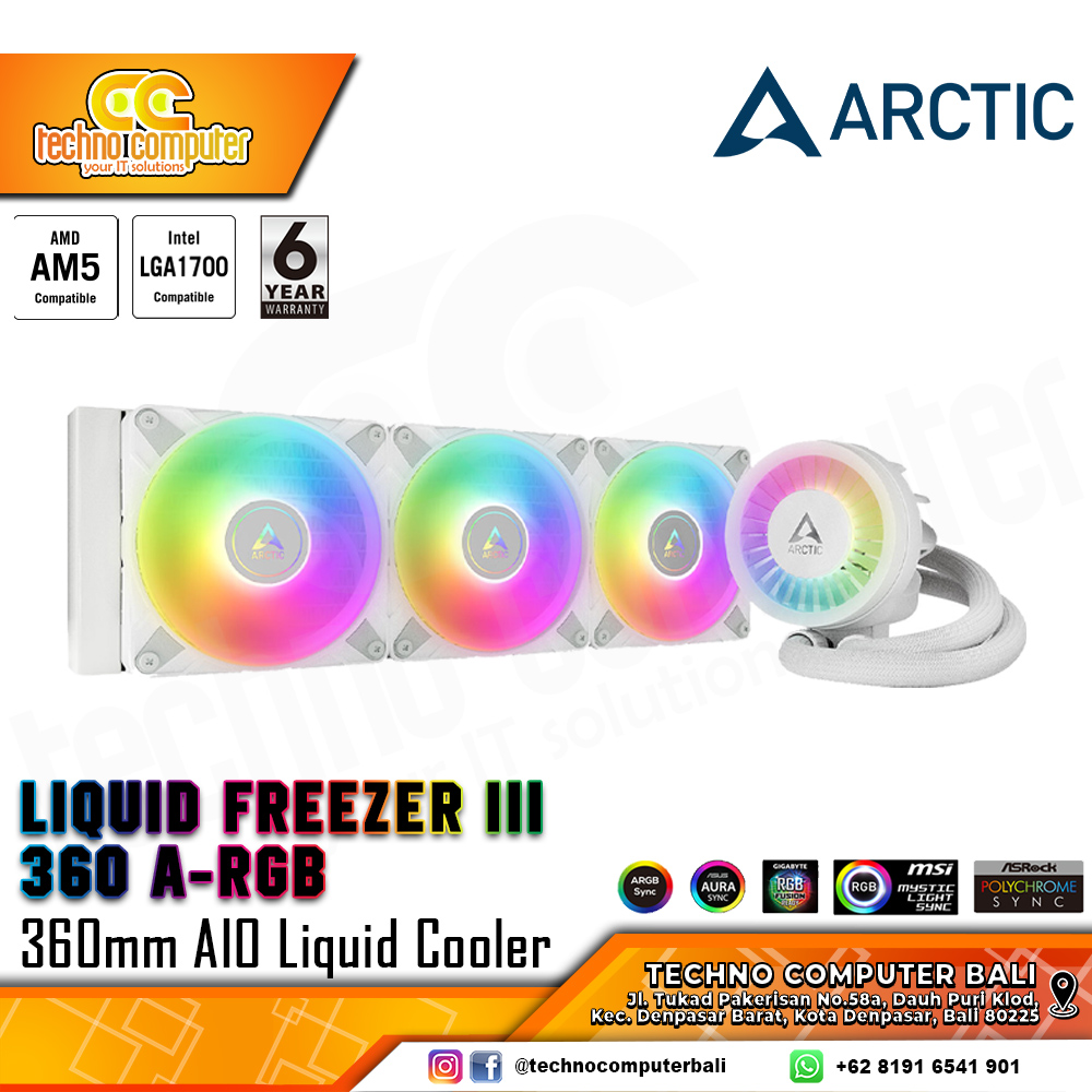 ARCTIC Liquid Freezer III 360 ARGB White - CPU Cooler - 360mm AIO Liquid Cooler