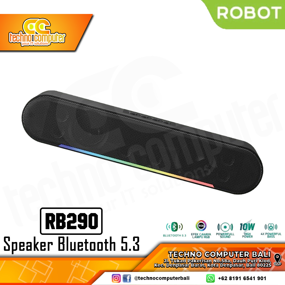SPEAKER ROBOT RB290 Soundbar Bluetooth 5.3 - Stereo Speaker with RGB