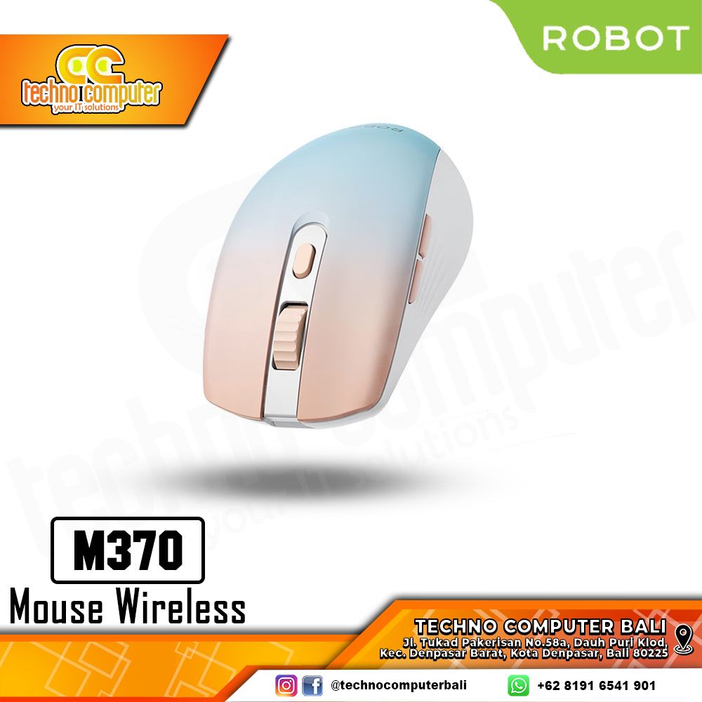 ROBOT M370 Wireless Pink - Office Mouse Wireless