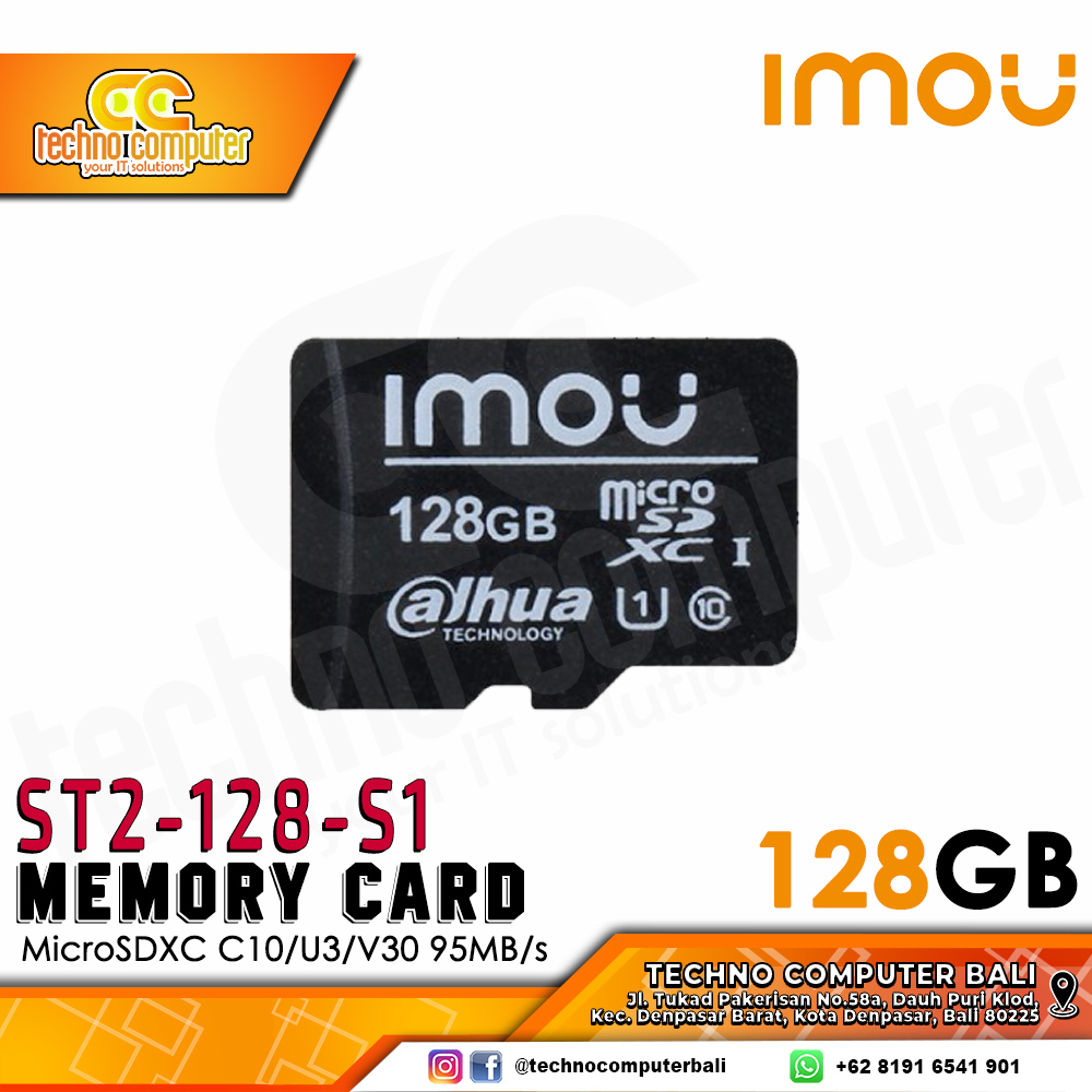 MEMORY CARD IMOU microSDXC 128GB C10/U3/V30 95MB/s R (ST2-128-S1)