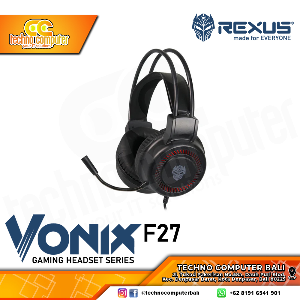 HEADSET REXUS VONIX F27 Red - Gaming Headset