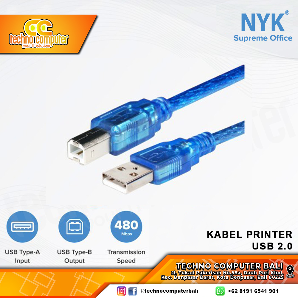 KABEL PRINTER USB 2.0 NYK - 10M