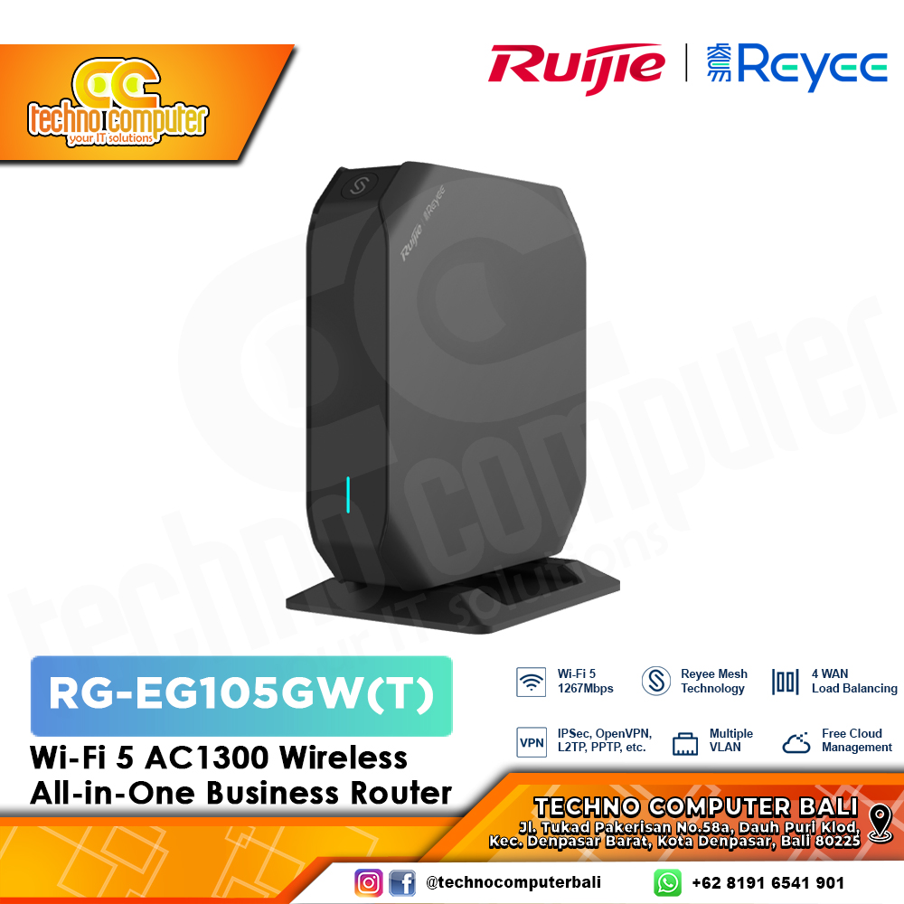 ROUTER GATEWAY RUIJIE/REYEE RG-EG105GW(T) Wi-Fi 5 AC1300 Wireless All-in-One Business Router