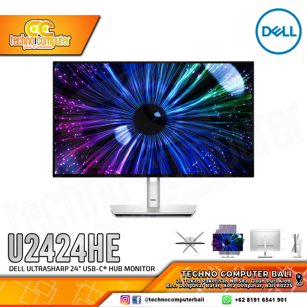 DELL U2424HE UltraSharp Monitor - 24 inch, FHD (1920 x 1080), IPS, 120Hz, 5ms
