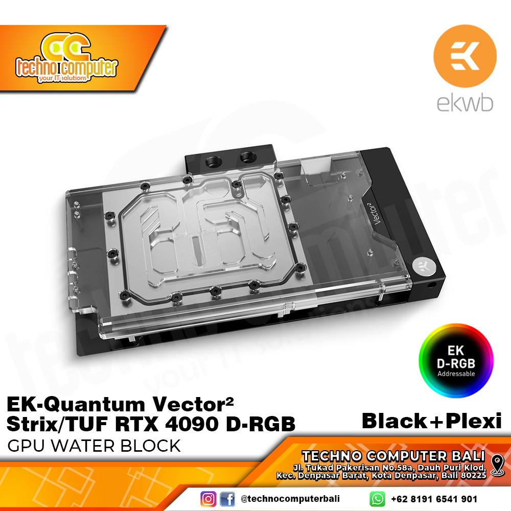 EKWB EK-Quantum Vector² Strix/TUF RTX 4090 D-RGB - Nickel + Plexi - GPU WATER BLOCK