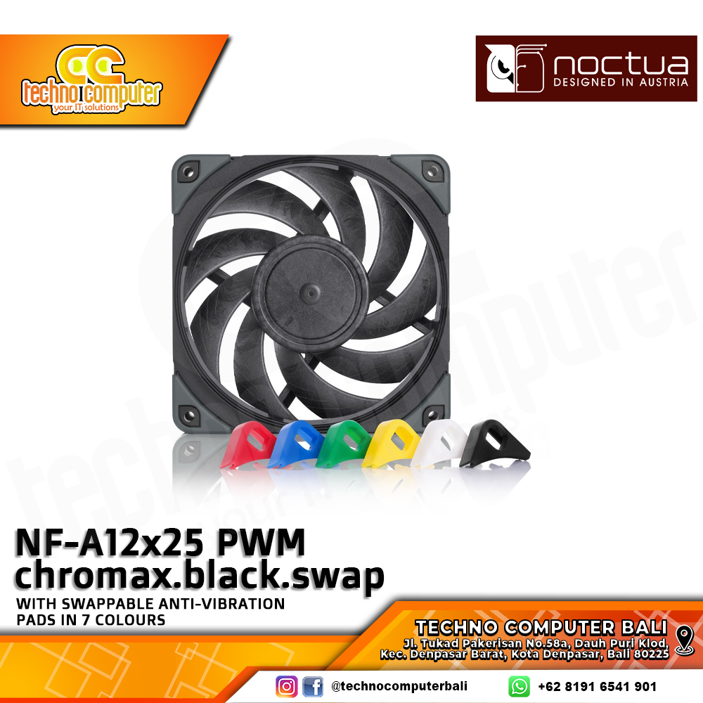 FAN CASING NOCTUA NF-A12x25 PWM CHROMAX Black Swap - 120mm Single Pack Fan