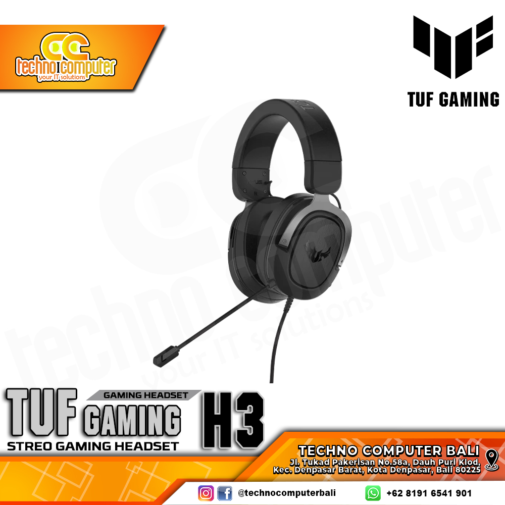 HEADSET ASUS TUF GAMING H3 Gun Metal - Gaming Headset