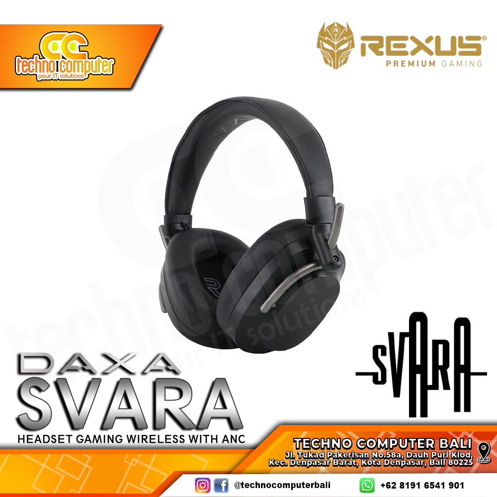 HEADSET REXUS DAXA SVARA Black Wireless Bluetooth - Gaming Headset