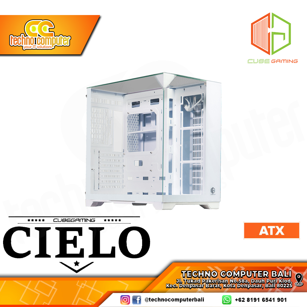 CASING CUBE GAMING CIELO ATX White - Mid Tower ATX Case Tempered Glass