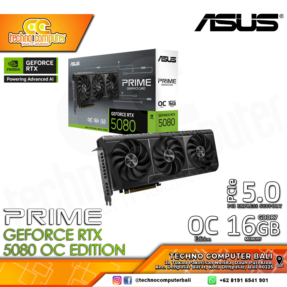 ASUS PRIME NVIDIA GeForce RTX 5080 OC Edition 16GB GDDR7