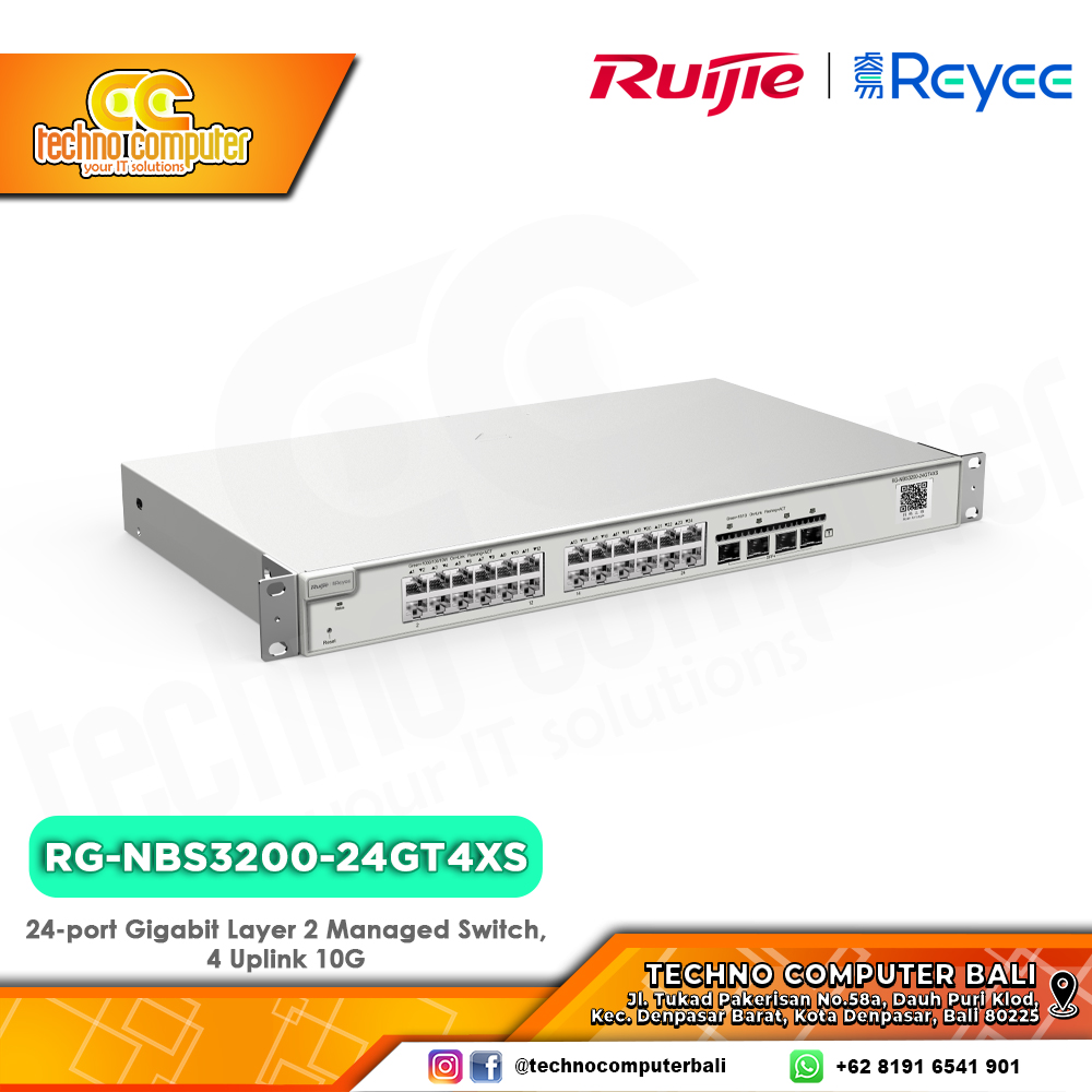 SWITCH HUB RUIJIE/REYEE RG-NBS3200-24GT4XS 24-Port Gigabit Layer 2 Cloud Managed Switch