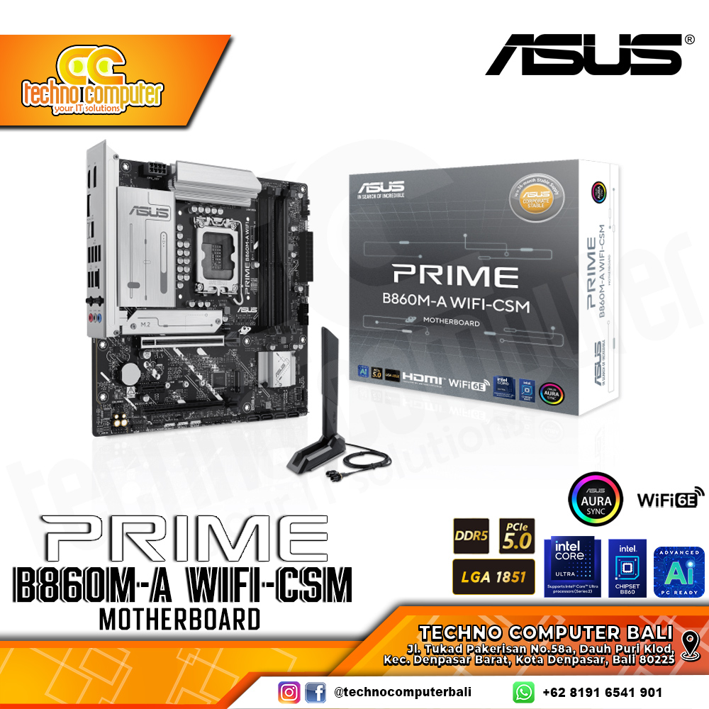 ASUS PRIME B860M-A WIFI-CSM - mATX, LGA1851, B860, DDR5