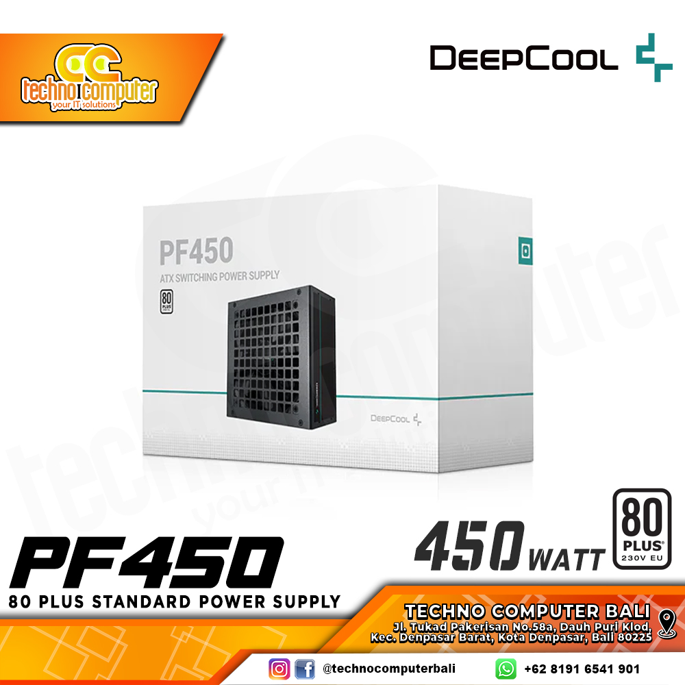 DEEPCOOL PF450 Flat Cable 450W 80+ White - Non Modular